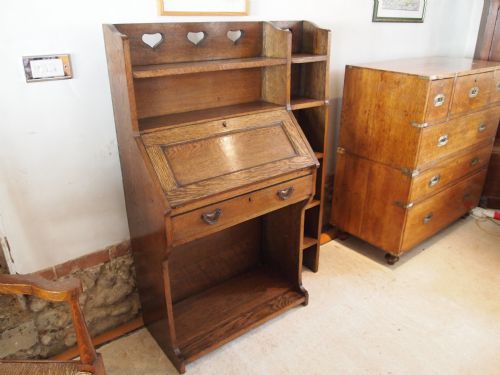 fig 1. Bureau Bookcase Liberty and Co Arts and Crafts 'The Moreton' Oak c1907