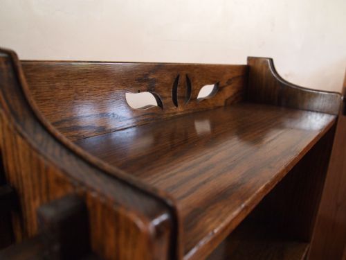 fig 1. Bookcases a rare pair of Oak Arts and Crafts open bookcases c1900
