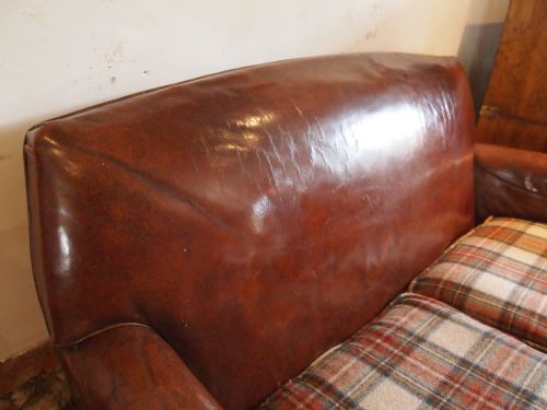 fig 2. Sofa Settee Edwardian leather club sofa c1905 (matching chairs on other listing)