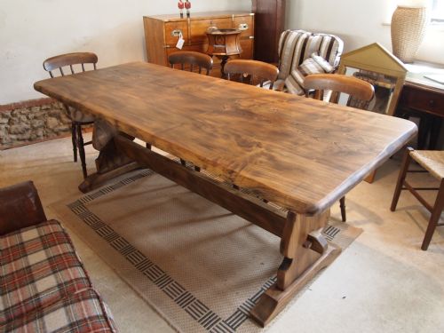 Table Refectory Kitchen Dining Table Solid Elm Seats 8/10 C1920