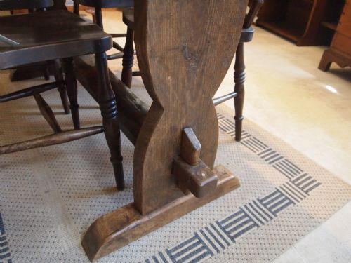 fig 2. Table English Oak refectory kitchen dining table c1920