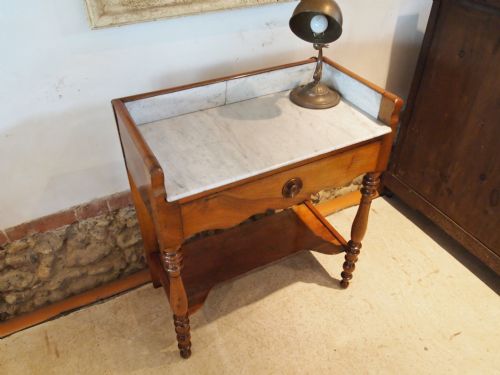 fig 2. Table washstand Victorian period French figured Walnut and marble c1880