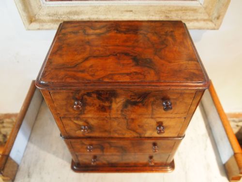 fig 1. Chest of drawers Victorian figured Walnut miniature apprentice chest c1880