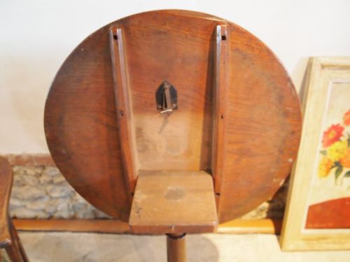 fig 2. Table rare figured solid Elm country wine side tilt top occasional table c1770