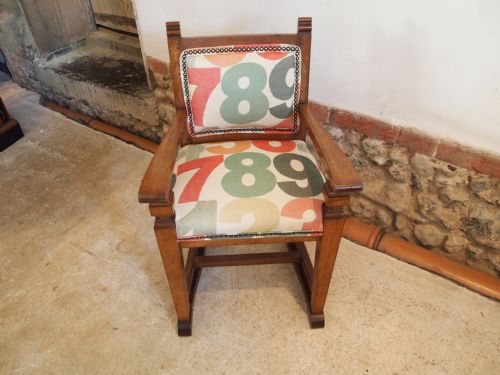 fig 1. Chair rare Arts and Crafts solid Oak child's chair c1900