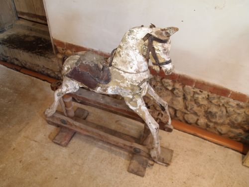 fig 1. Rocking horse Victorian child's unrestored original condition c1900