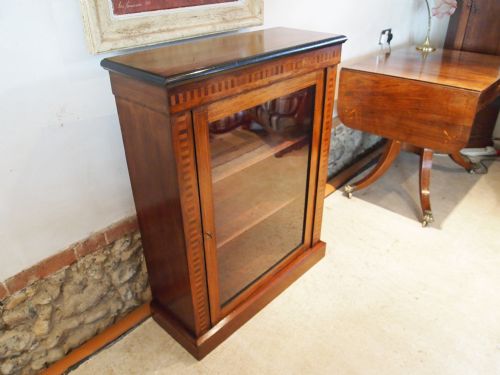fig 2. Cabinet bookcase display Victorian Walnut and inlaid pier cabinet c1880