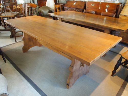 Table Solid Walnut Refectory Kitchen Dining Table Seats 8 C1920