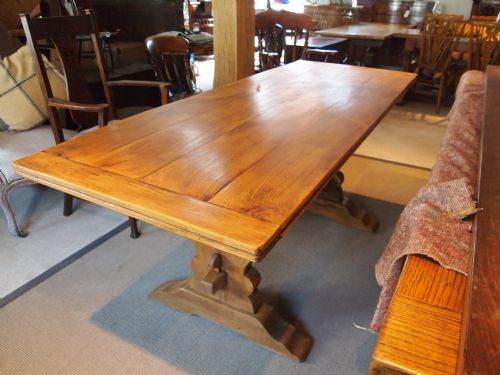 Table Solid Elm Refectory Kitchen Dining Table Seats 6/8 C1920