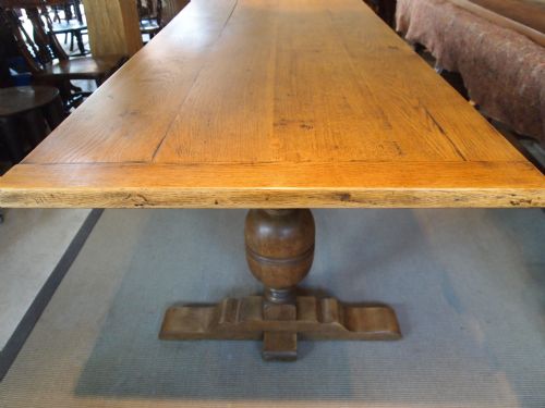 fig 1. Table English Oak refectory kitchen dining table c1920