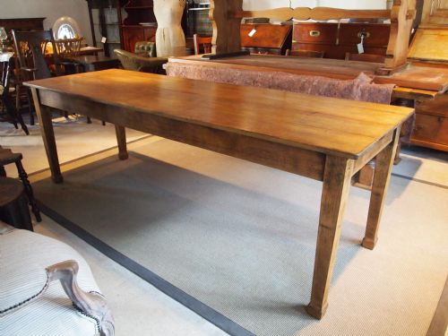 Table Edwardian English Oak Refectory Kitchen Dining Table Seats 8/10 C1910