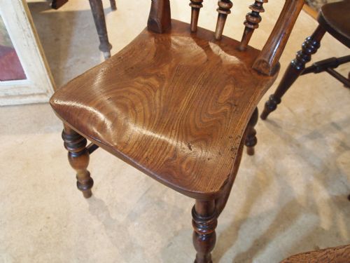 fig 2. Chairs six stunning Victorian kitchen Windsor roman spindle back Elm c1870