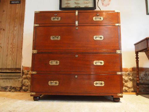 Chest of Drawers Victorian Mahogany Military Campaign Chest C1860