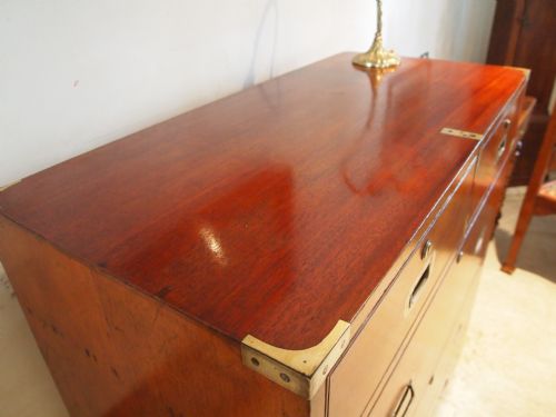 fig 1. Chest of drawers Victorian Mahogany military campaign chest c1860