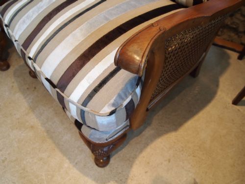 fig 2. Chairs a pair of fine quality Walnut Bergere armchairs c1920