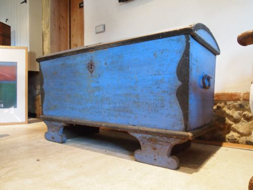 Chest Coffer Trunk Marriage Chest Swedish Original Paint C1800