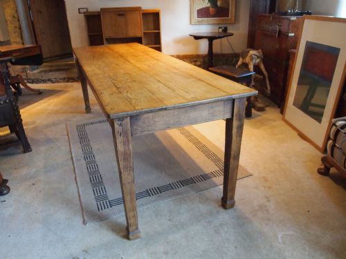 fig 2. Table Edwardian Oak refectory farmhouse dining kitchen table seats 8 c1900