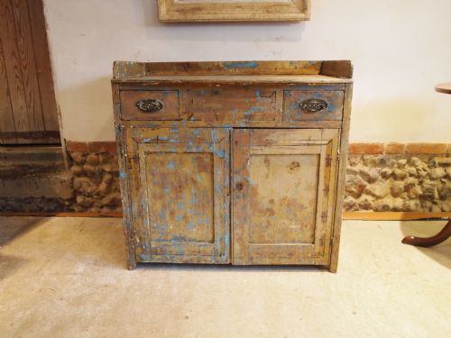 fig 1. Dresser Cupboard George IV Regency painted Pine c1820