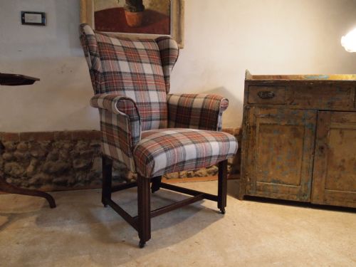 Chair Rare George III Mahogany Ladies Wing Armchair C1770