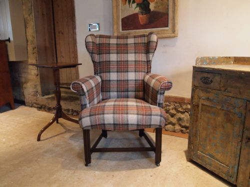 fig 2. Chair rare George III Mahogany ladies wing armchair c1770