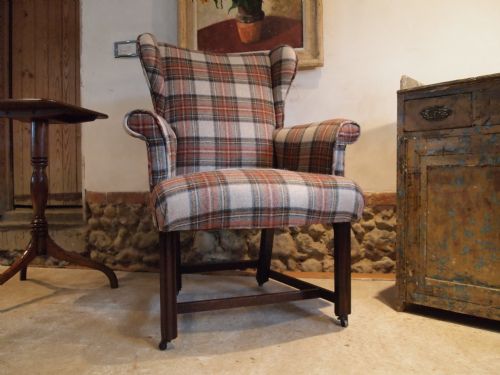 fig 3. Chair rare George III Mahogany ladies wing armchair c1770