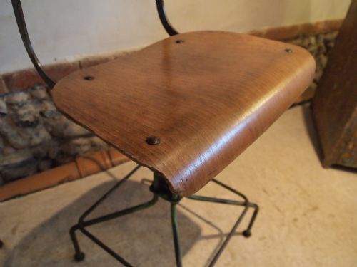 fig 1. Chair machinist chair metal industrial c1930