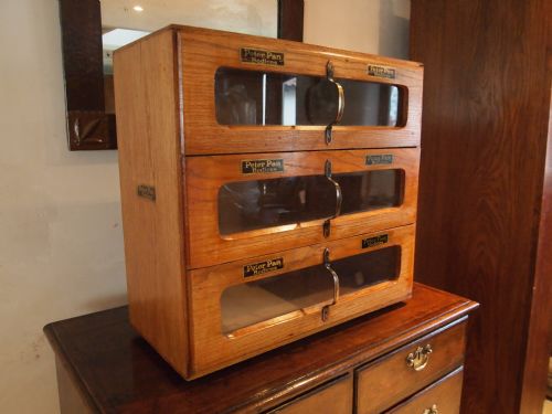 fig 1. Cabinet haberdashery shop display chest of drawers Oak c1920
