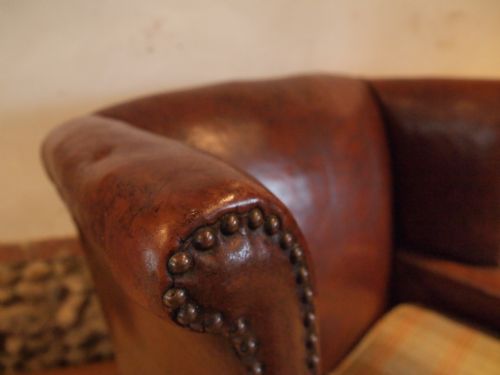 fig 1. Chair Edwardian leather club armchair c1900