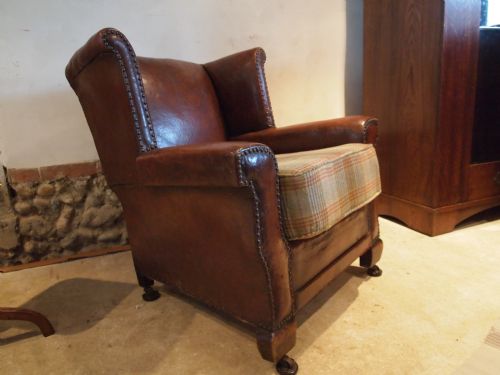 fig 2. Chair Edwardian leather club armchair c1900