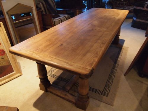 Table Solid Elm Farmhouse Refectory Dining Table Seats 8 - 10 C1920