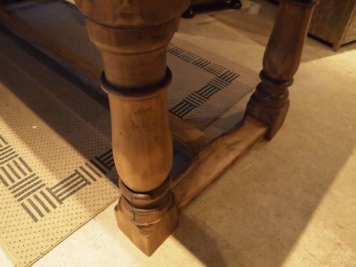 fig 2. Table Solid Elm farmhouse refectory dining table seats 8 - 10 c1920