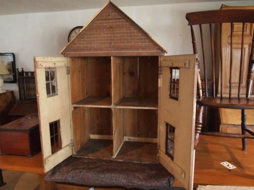 fig 1. Dolls house Victorian Pine dolls house original paint c1890