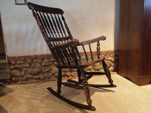 Chair Rocking Chair Rare Victorian Caistor Rocker by John Shadford Ash/elm C1870