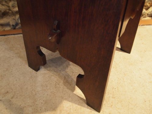 fig 2. Table fine quality Arts and Crafts solid Walnut table with drawer c1900