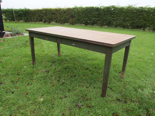 Table Art Metal London Steel Desk or Dining Table Industrial C1930