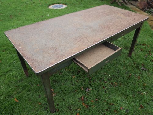fig 2. Table Art Metal London steel desk or dining table industrial c1930
