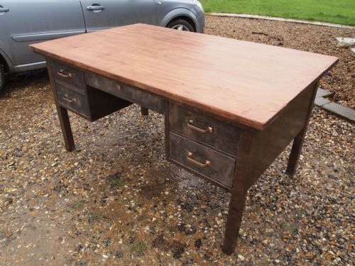 fig 2. Desk industrial steel desk burnished c1930