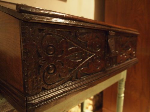 fig 1. Bible box 17th century English Oak c1680