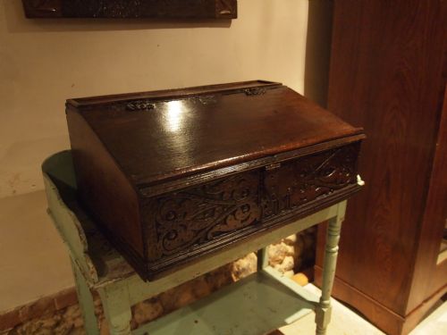 fig 2. Bible box 17th century English Oak c1680