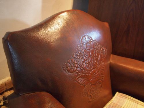 fig 1. Chairs a rare pair of Edwardian Leather club armchairs c1900