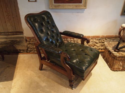 fig 2. Chair rare William IV reclining leather armchair fine quality c1830
