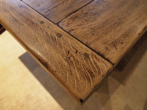 fig 1. Table solid Oak refectory dining table 17th century style c1920