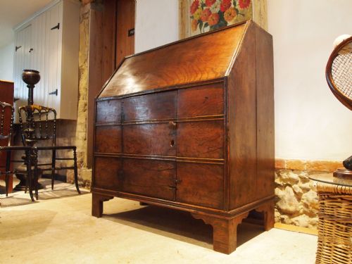 Cupboard a Rare Solid Elm 18th Century in the Form of a Bureau Cupboard C1700
