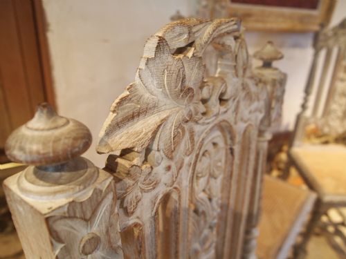fig 1. Chairs Victorian carved Oak bergere seats limed Oak dining chairs c1880