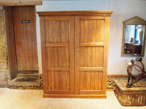 fig 2. Cupboard bookcase pantry housekeepers Edwardian Oak school cupboard c1900