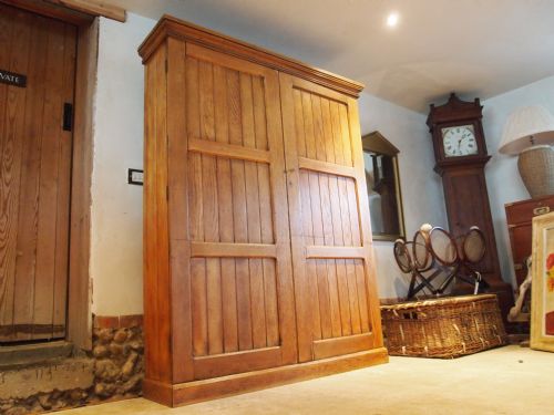 fig 3. Cupboard bookcase pantry housekeepers Edwardian Oak school cupboard c1900
