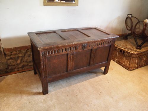 Coffer Chest Blanket Box Oak Charles II Small Size C1680