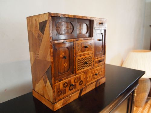 fig 2. Chest of drawers fine quality apprentice Japanese inlaid chest Meji period c1900