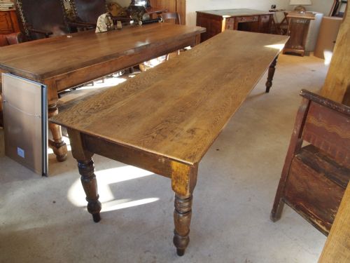 Table Victorian Oak Refectory Kitchen Dining Table School Table Seats 12 C1860