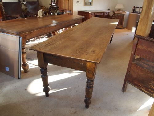 fig 1. Table Victorian Oak refectory kitchen dining table school table seats 12 c1860